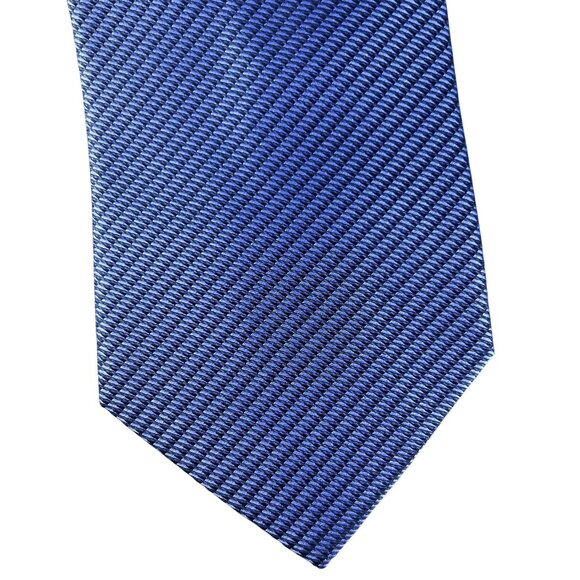 Alexander Julian Colours Mens Repp Tie Blue Textured Woven Silk Necktie Classic - Picture 2 of 11